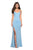 La Femme - Long Crisscross-Strapped High Slit Gown 27657SC - 1 pcs Black in Size 0 and 2 Available CCSALE 6 / Cloud Blue