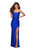 La Femme - Long Tie-Up Back High Leg Slit Dress 28296SC - 1 pc Light Periwinkle In Size 8 Available CCSALE 8 / Light Periwinkle