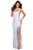 La Femme - Long Tie-Up Back High Leg Slit Dress 28296SC CCSALE 2 / White