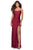 La Femme - Long Tie-Up Back High Leg Slit Dress 28296SC CCSALE 6 / Burgundy