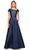 La Femme - Mikado Asymmetric A-line Evening Dress 26877 - 2 pcs Navy in Size 12 and 14 Available CCSALE