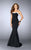 La Femme - Modified Sweetheart Neoprene Evening Gown 24715 - 1 pc Black/White In Size 4 Available CCSALE 4 / Black/White