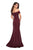 La Femme - Off Shoulder Jersey Trumpet Evening 27176SC - 1 pc Garnet in Size 10 Available CCSALE