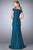 La Femme - Off-Shoulder Lace Evening Gown 24928SC - 2 pc Dark Teal In Size 2 and 14 Available CCSALE