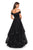 La Femme - Off-Shoulder Pleated A-Line Gown 27224 - 3 pcs Black In Size 2, 6 and 8 Available CCSALE