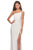 La Femme - One Shoulder High Slit Sheath Dress 28176SC CCSALE 2 / White