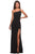 La Femme - One Shoulder High Slit Sheath Dress 28176SC CCSALE 8 / Black