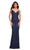 La Femme - Open Back Sequin Prom Dress 30523SC Prom Dresses 00 / Navy