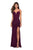 La Femme - Plunging Sweetheart Ruched High Slit Gown 27564SC - 1 pc Black in Size 4 and 1 pc Dark Berry in Size 6 Available CCSALE