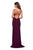 La Femme - Plunging Sweetheart Ruched High Slit Gown 27564SC - 1 pc Black in Size 4 and 1 pc Dark Berry in Size 6 Available CCSALE