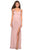 La Femme - Seamed Strappy Evening Dress with Slit 27519SC - 1 pc Blush in Size 4 and 1 pc Silver in Size 8 Available CCSALE 4 / Blush