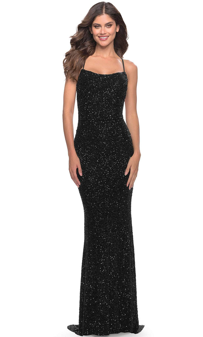 La Femme - Sequin Sheath Prom Dress 31027SC Prom Dresses 00 / Black