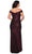 La Femme - Sequined Off-Shoulder Sheath Dress 28795SC - 1 pc Wine In Size 18W Available CCSALE 18W / Wine