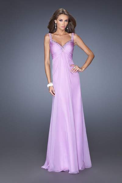 La Femme - Sleeveless Crystal-Trimmed Gown 19647 - 1 Pc Hot Fuchsia in Size 8 Available CCSALE 6 / Ice Purple