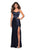 La Femme - Strappy Scoop Evening Dress with Slit 27010 - 2 pc Navy in Size 00 and 4 Available CCSALE 4 / Navy