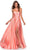 La Femme - Sweetheart Ruched Bodice A-Line Dress 28608SC CCSALE 6 / Peach