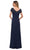 La Femme - V-Neck Fitted Evening Dress 28321SC - 1 pc Silver In Size 12 Available CCSALE 12 / Silver