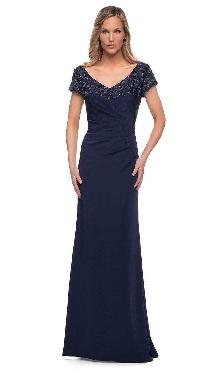La Femme - V-Neck Fitted Evening Dress 28321SC – Couture Candy