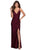 La Femme - V-Neck Jersey High Slit Prom Dress 28421 - 1 pc Dark Berry In Size 4 Available CCSALE 4 / Dark Berry