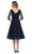 La Femme - V-Neck Knee-Length Cocktail Dress 29229 - 1 pc Black In Size 12 Available CCSALE 4 / Navy