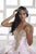 LA Glitter - 24029 Bejeweled Plunging Corset Bodice Ballgown Quinceanera Dresses 0 / Baby Pink/Gold