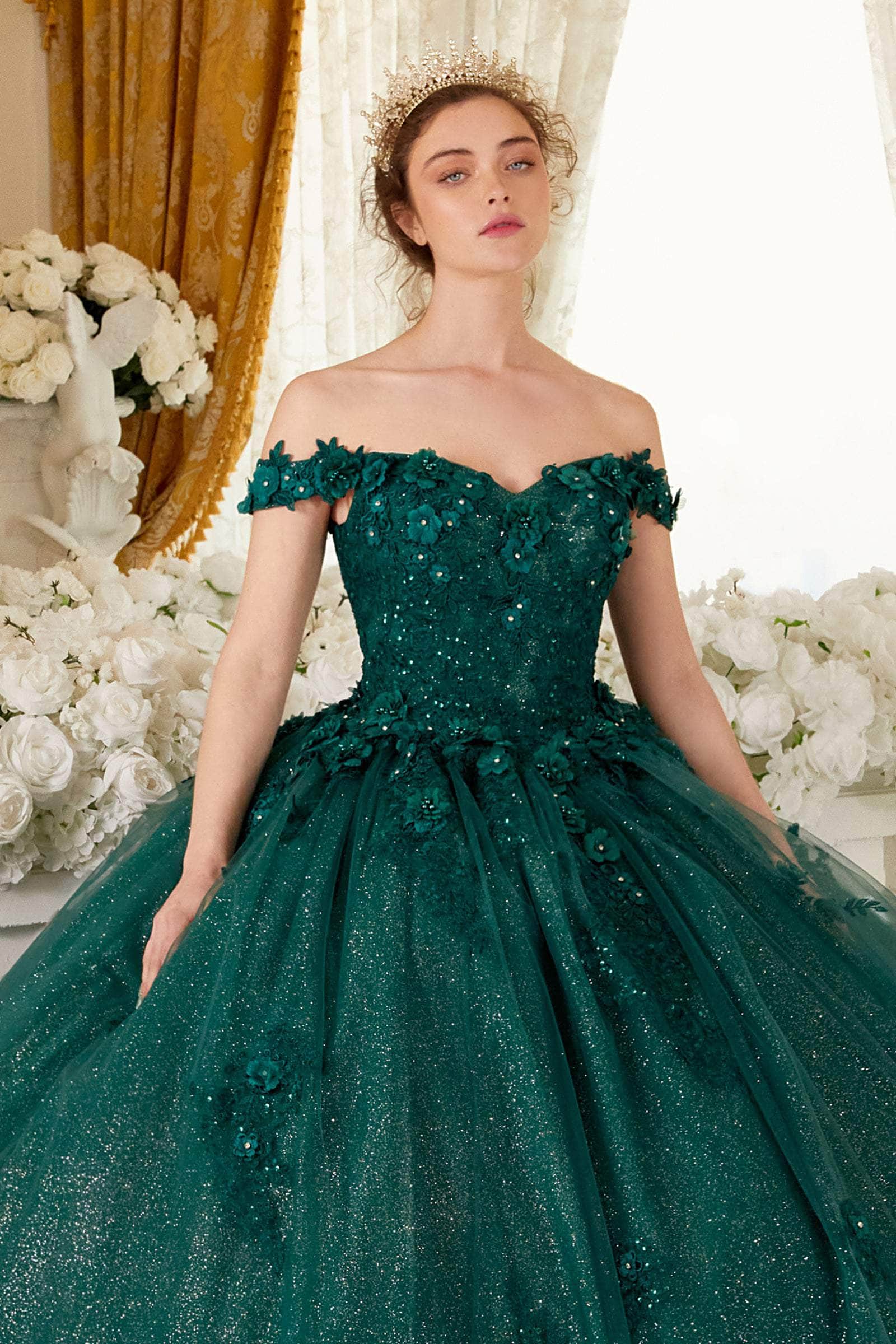 Ladivine 15713 - 3D Floral Applique Embellished Sweetheart Ballgown –  Couture Candy