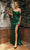 Ladivine 7488 - Draped Off Shoulder Prom Dress Prom Dresses 2 / Emerald