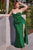 Ladivine CD254C - Cowl Corset Plus Prom Dress Prom Dresses 16 / Emerald