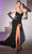 Ladivine CH136 - Tulle Cutout Evening Dress Prom Dresses XXS / Black-