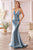 Ladivine CH236 - Ruched Mermaid Prom Dress Evening Dresses XXS / Dusty Blue