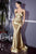 Ladivine CH236 - Ruched Mermaid Prom Dress Evening Dresses XXS / Gold