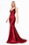 Ladivine CH236 - Ruched Mermaid Prom Dress Evening Dresses XXS / Red