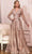 Ladivine - Deep V-Neck Beaded Lace Evening Dress CD233 - 1 pc Rose Gold In Size 10 Available CCSALE 10 / Rose Gold