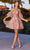 Ladivine KV1089 - Embellished Corset Cocktail Dress Cocktail Dresses 4 / Blush