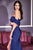 Ladivine - Off Shoulder Sheath Prom Dress KV1050 - 1 pc Navy in Size 2 Available CCSALE