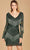 Lara Dresses 29355 - long Sleeve Beaded Fringe Cocktail Dress Special Occasion Dress 0 / Green