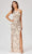 Lara Dresses - 29372 Halter Neck High-Slit Fully Ornate Sheath Dress Evening Dresses