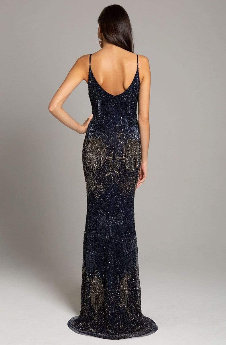 Lara Dresses - 29892 Embellished Deep V-neck Trumpet Dress – Couture Candy