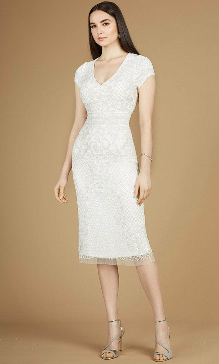 Lara Dresses 51112 - Cap Sleeve Beaded Bridal Dress Special Occasion Dress 0 / Ivory