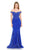 Lenovia - 8137 Embroidered Off Shoulder Trumpet Dress Bridesmaid Dresses XS / Royal