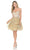 Lenovia - 8140 Embellished Off Shoulder A-line Cocktail Dress Cocktail Dresses XS / Champagne