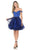 Lenovia - 8140 Embellished Off Shoulder A-line Cocktail Dress Cocktail Dresses XS / Royal