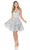 Lenovia - 8140 Embellished Off Shoulder A-line Cocktail Dress Cocktail Dresses XS / Silver