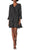 London Times T5546M - Ruffle Trimmed Dot Print Shift Dress Special Occasion Dress 4 / Black White