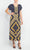 London Times T6036M - Flutter Sleeve V-Neck Tea-Length Dress Special Occasion Dress 4 / Navy Yellow