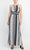 London Times T6345M - Keyhole Front Print Maxi Dress Evening Dresses 4 / White Grey