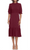 London Times T6435M - Ruffled Neck Mermaid Midi Dress Special Occasion Dress 0 / Oxblood