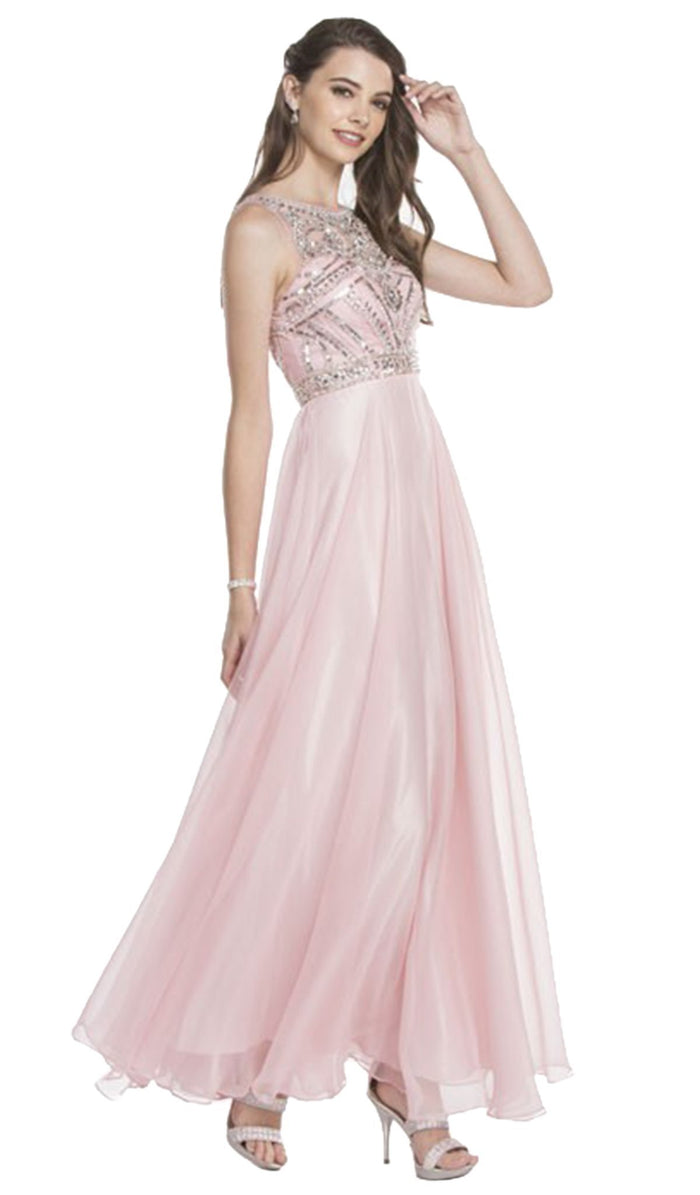 Long A-Line Embellished Prom Dress Dress XXS / Blush