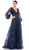 Mac Duggal 20283 - Long Sleeves Plunging V-neck Long Gown Mother of the Bride Dresses