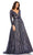 Mac Duggal - 67592 Deep V-Neck Embellished Ballgown Mother of the Bride Dresess 2 / Midnight